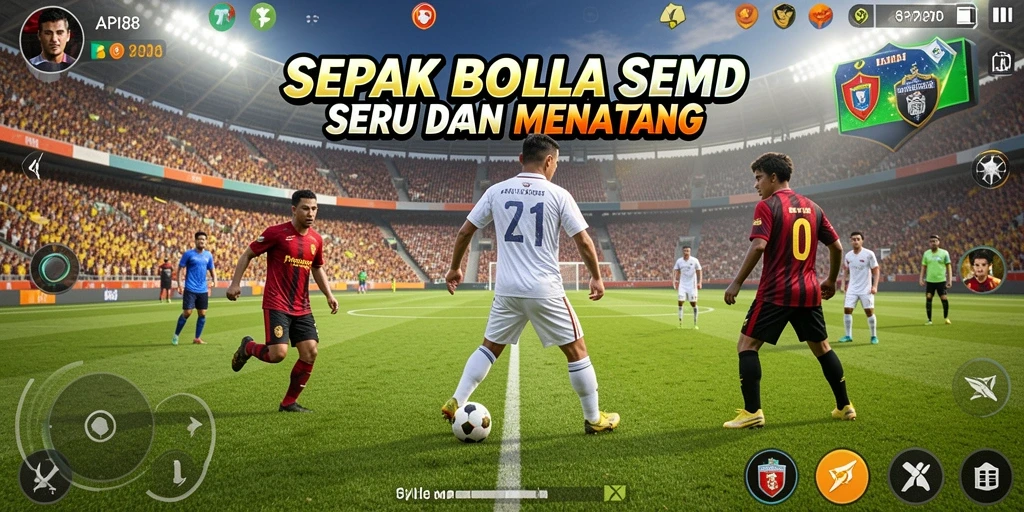 Tampilan gameplay menarik di API88 saat pertandingan sepak bola berlangsung.