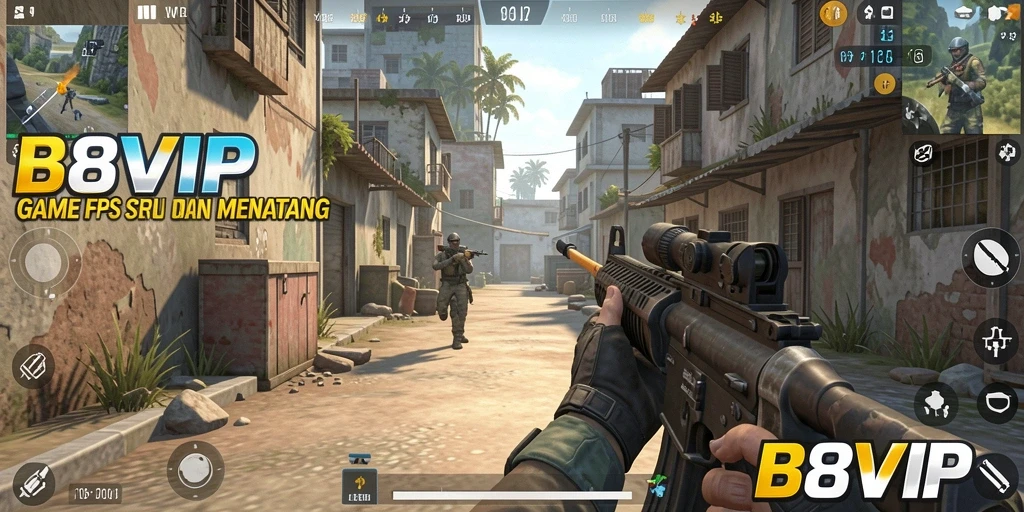 Gameplay B8VIP dengan tembak-menembak yang mendebarkan.