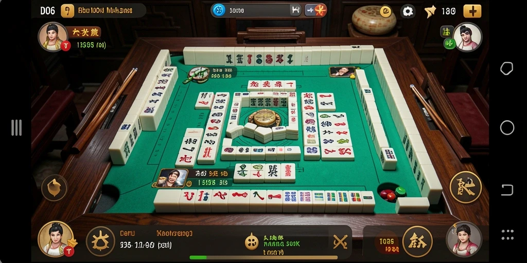 Tangkapan layar D06 menampilkan gameplay Mahjong yang menarik dan interaktif.