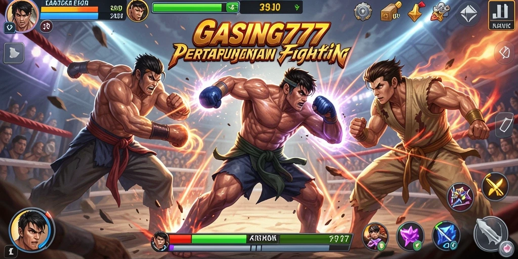 Screenshot GASING777 menampilkan aksi pertarungan yang mendebarkan dan karakter yang kuat.