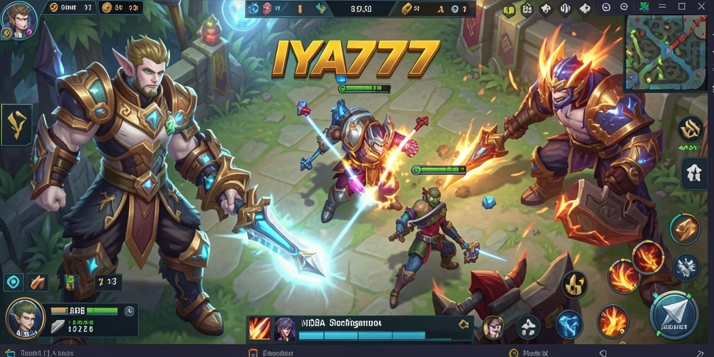 Tampilan aksi seru dalam permainan MOBA IYA777.