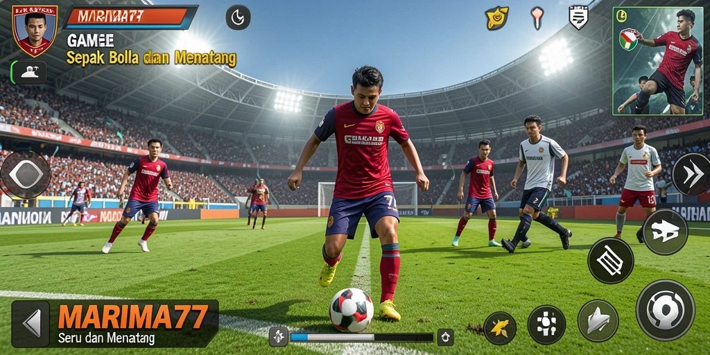 Tampilan gameplay <strong>MARIMA77</strong> yang menegangkan dalam pertandingan sepak bola.