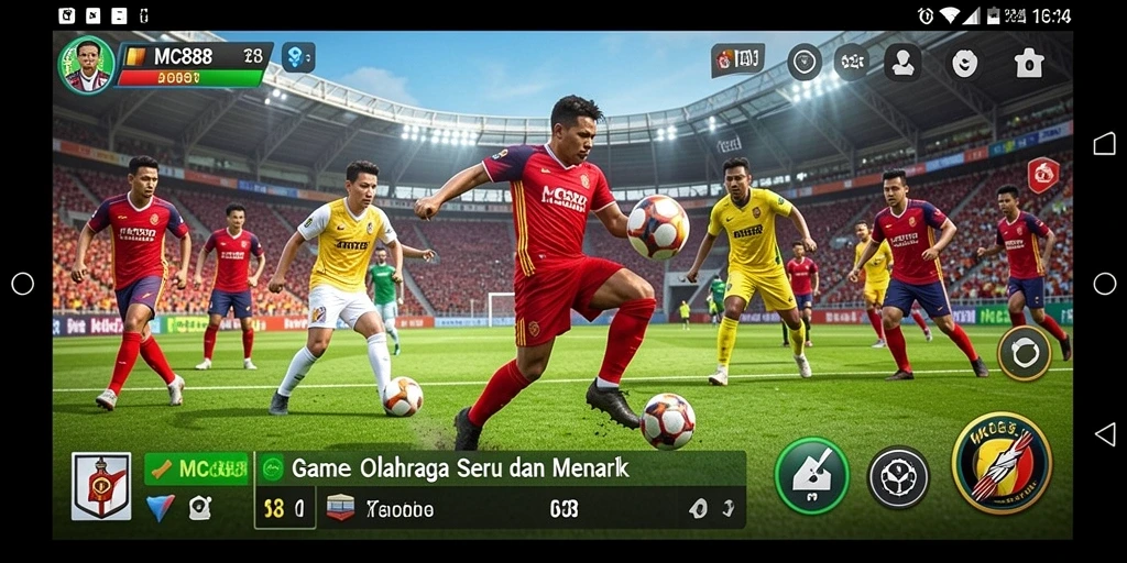 Screenshot gameplay MC888 menampilkan aksi olahraga yang mendebarkan.