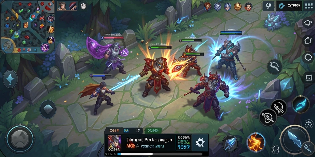 Tampilan gameplay seru dalam OCE69 dengan aksi MOBA yang mendebarkan.