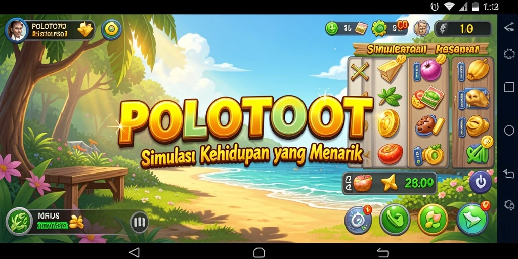 Tampilan gameplay POLOTOTO dengan karakter menarik dan dunia yang hidup.