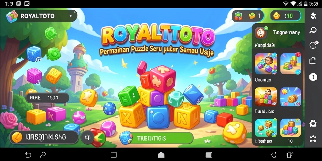 Screenshot ROYALTOTO dengan gameplay menantang yang penuh warna.