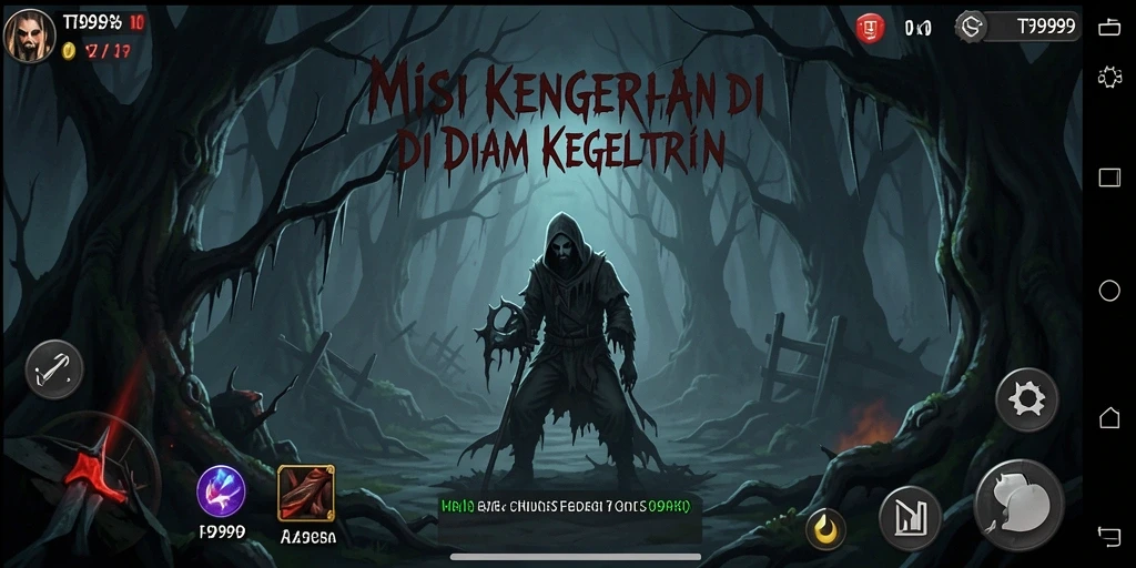 Gameplay T9999 yang menyeramkan dengan suasana mencekam.