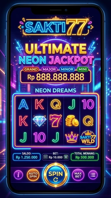 Tampilan antarmuka aplikasi sakti77 yang ramah pengguna.